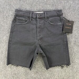 MOTHER Black Raw Hem Jean Shorts